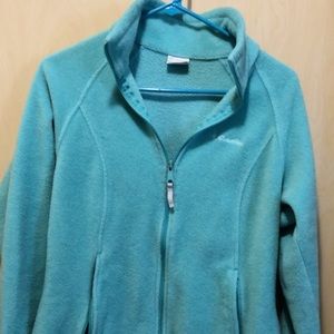 Columbia women’s zip up fleece sweater size M Aqua